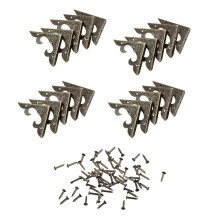 20 Pieces Metal Furniture Corners Protectors, Vintage Bronze Book Corner Protectors, Wooden Box Corner Edge Covers with Screws for Jewelry Box, Desk