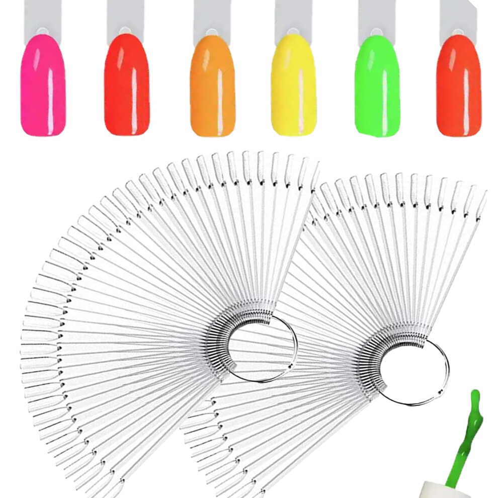 Yanjingshe 100-Piece Nail Swatches Sticks In Transparent, Detachable Practice Nails Sticks For Beginner, Nail Art Tips Nail Display For Salon