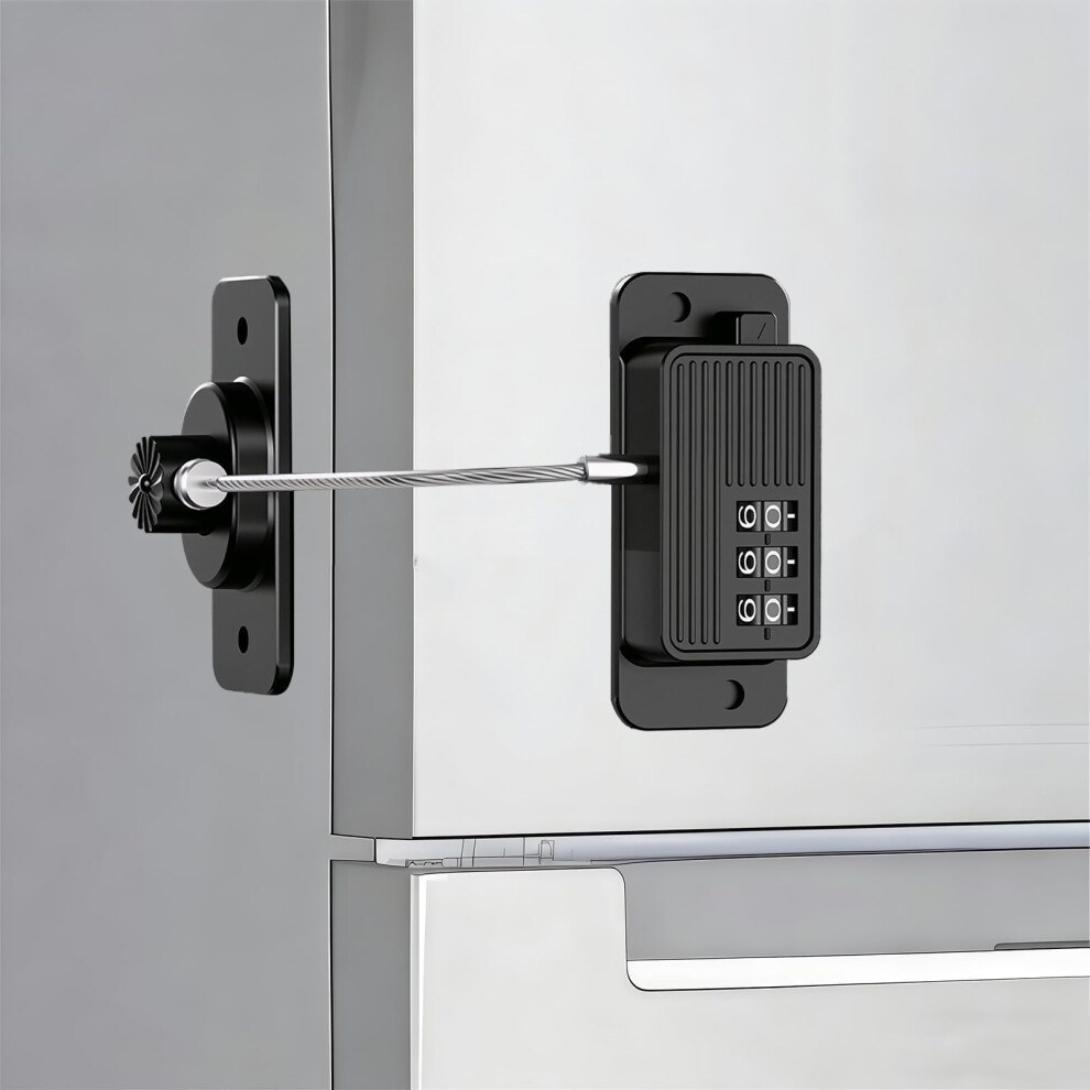 Kclkda Fridge Lock, 3-Digit Password Refrigerator Lock No Drilling Child Safety Cabinet Locks Protect Children And Prevent Theft For Freezer Door File