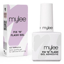Mylee Fix 'N' Flash Gel 10ml - Brush On Clear Nail Adhesive Glue for Soft Gel Tips, Acrylic Nails, False Nails & Tips, Cures with UV/LED, Soak Off