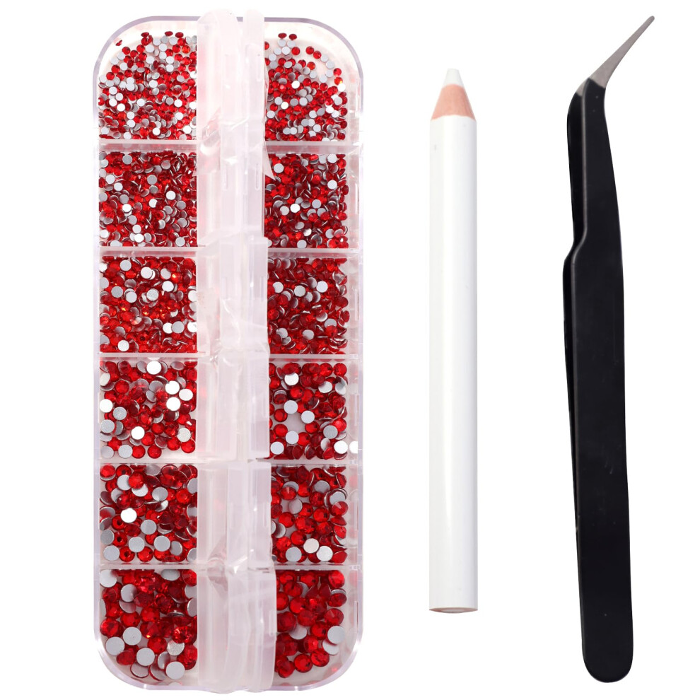 Nuttdoo Nail Art Rhinestones, 1500Pcs Rhinestones In 6 Sizes, Nail Art Gems With Pick Up Tweezers And Rhinestone Picker Dotting Pen, Tools For Nails