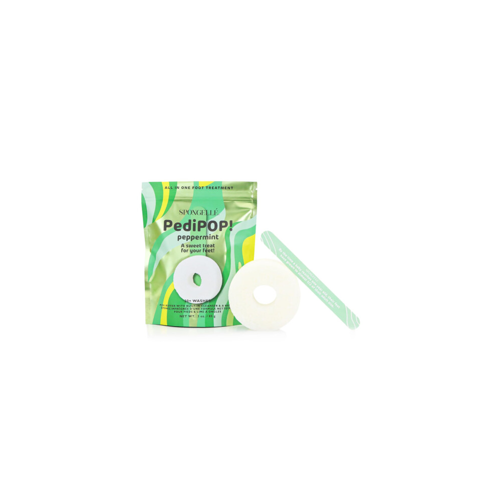 Spongelle Peppermint Pedi Pop Buffer Infused Sponge & Nail File (20+ Uses) Spongellã© 85G