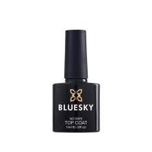 BLUESKY No Wipe Top Coat 10 ml, Clear Gel Nail Polish Top Coat for 21 Day Manicure, Professional, Salon and Home Use
