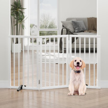 Tall Dog Gates for Doorways, Foldable Dog Gate Indoor, Freestanding Pet Gates for Doorways Bedroom, Puppy Gate with Metal Support Feet