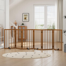 Tall Dog Gates for Doorways, Foldable Dog Gate Indoor, Freestanding Pet Gates for Doorways Bedroom, Puppy Gate with Metal Support Feet, Room Divider,