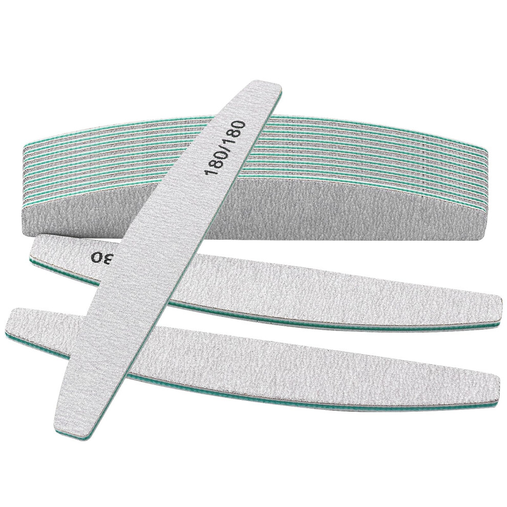 Rnbevansanne 12 Pcs Nail Files, Nail File Professional 180/180 Grit, Nail Files For Natural Nails, Nails File Set Washable And Reusable