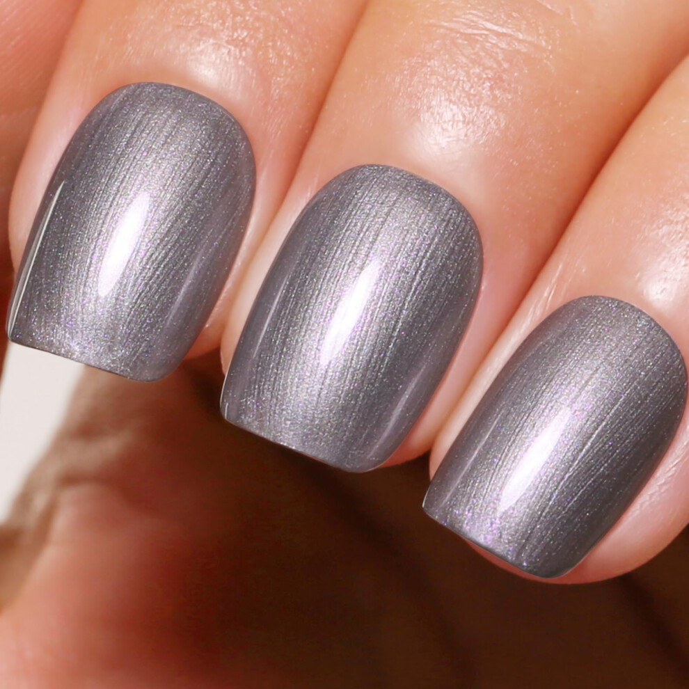 Ozzeal Grey Pearl Gel Nail Polish, Glitter Pearl Nail Gel Polish Sparkle Shimmer Fall Winter Soak Off Led Uv For Art Diy Manicure 15Ml