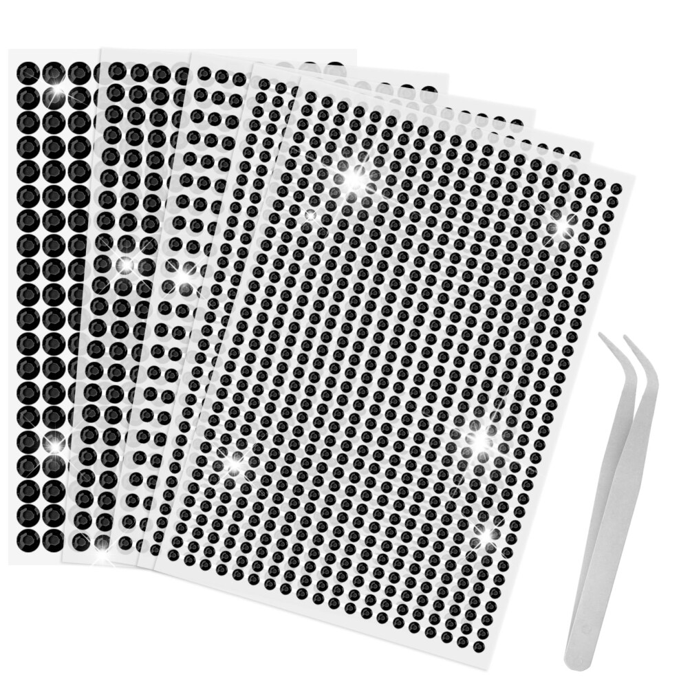Sularpek 2542 Pcs Gem Stickers, 5 Self Adhesive Gems, Rhinestone Stickers, Acrylic Crystal Gems Sheets For Craft Diy Nail Facial Nail Makeup