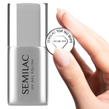 Semilac No Wipe Nail Top Coat. UV LED Top Coat Soak Off Gel Nail for Colour Protection. Transparent Gloss Finish. Easy to Apply