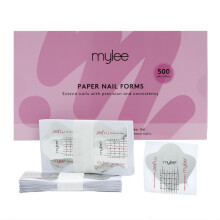 Mylee 500Pcs Nail Paper Forms - Professional Nail Art Tools for Nail Extensions, Self-adhesive Modelling Stencils, Use with Polymer Gel