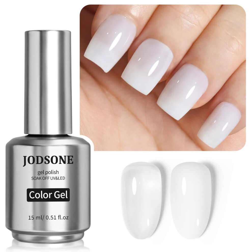 Jodsone White Gel Nail Polish, 15 Ml Color Nail Polish Soak Off U V Led Gel Polish Nail Art Manicure Salon Diy Home For Girl