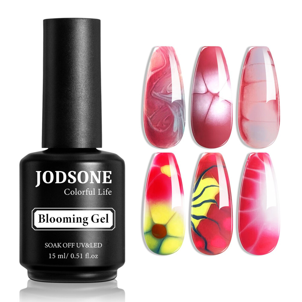 Jodsone Blooming Gel Nail Polish - 15Ml Clear Blossom Gel For Watercolor, Marble & Floral Nail Art