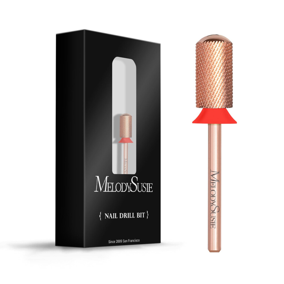 Melodysusie Safety Nail Drill Bits, 3/32'' Smooth Round Top Large Barrel Carbide Bits, Suitable For Manicure Pedicure Cuticle Gel Polishing