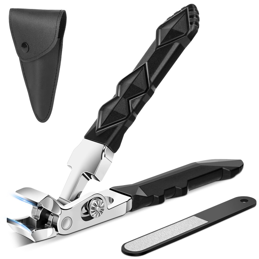 Euqvunn Nail Clippers-Ergonomic Angled Head Nail Clippers For Thick Nails - Ultrawide Jaw Toenail Clipper For Seniors, Sharp-Heavy Duty Nail Trimmer