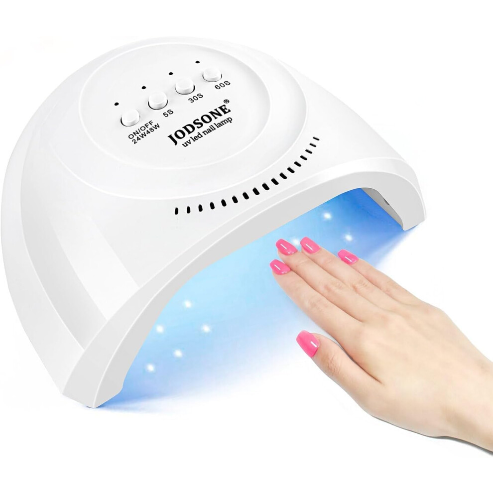 Jodsone Uv Nail Lamp, Nail Dryer 48W Uv Lamps For Gel Nails With 3 Timer, Auto Sensor, Led Nail Lamp, Nails Dryers, Nail-Lamps