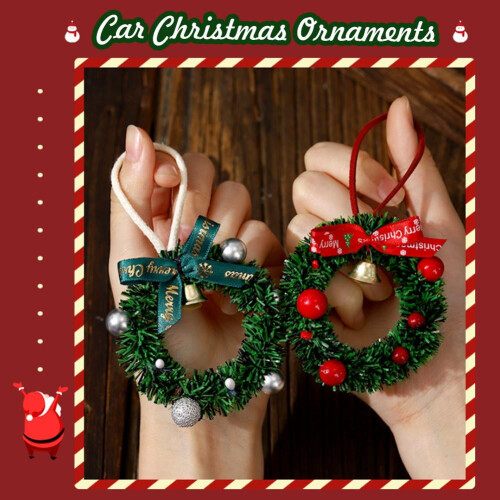 Mini coronas navideñas artificiales verdes (3 unidades) 2