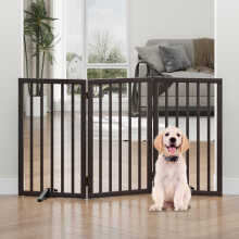 Tall Dog Gates for Doorways, Foldable Dog Gate Indoor, Freestanding Pet Gates for Doorways Bedroom, Puppy Gate with Metal Support Feet, Room Divider,3