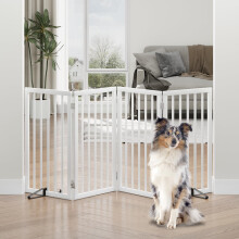 Tall Dog Gates for Doorways, Foldable Dog Gate Indoor, Freestanding Pet Gates for Doorways Bedroom, Puppy Gate with Metal Support Feet, Room Divider,
