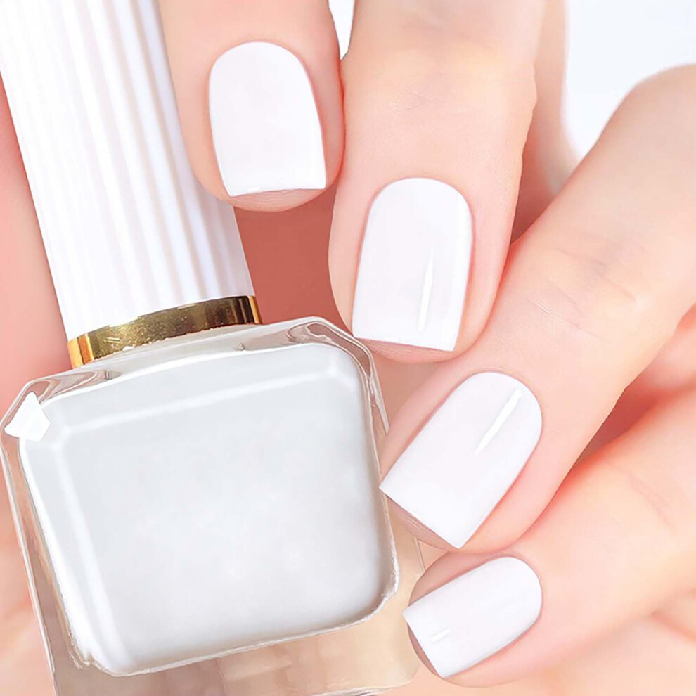 Fresfresi White Nail Polish - Classic Nail Polish - Quick Dry, Long Lasting, Chip Resistant Varnish - Air Dry, No Uv Needed - Perfect All-Year Color