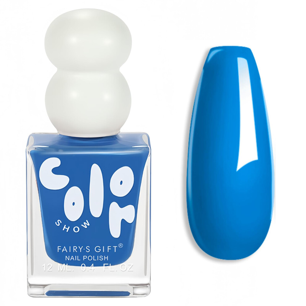 Nlfox Blue Nail Polish - Quick Dry Navy Nail Varnish Glossy Finish, Long Lasting Light & Bright Nail Polish For Women