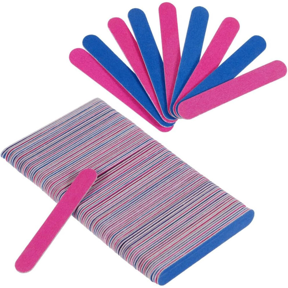 Faburo Nail Files, 100 Pcs Disposable Nail File 180/240, Double Sided Emery Board, Nail Buffering Files For Home And Salon Use (180/240 Grit)