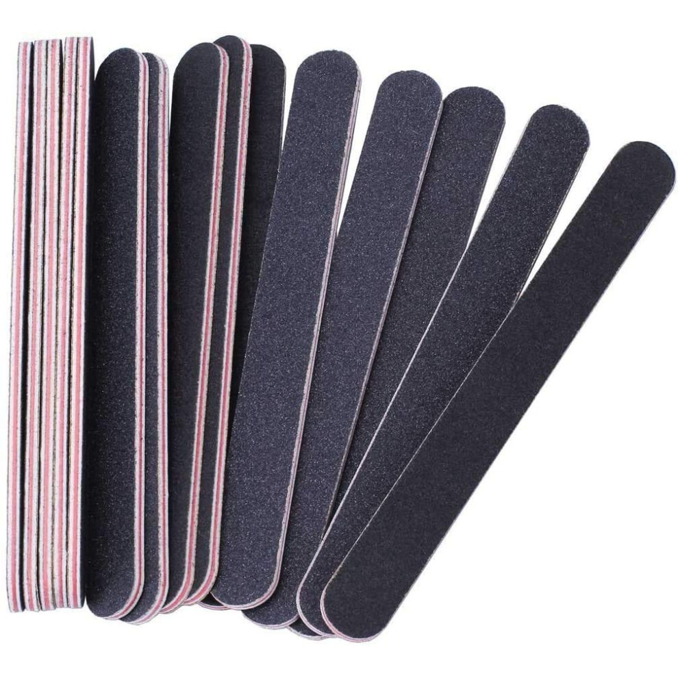 Allbests 15Pcs Nail Files Double Sided Emery Board (100/180 Grit) - Nail Buffering Files For Home And Salon Use