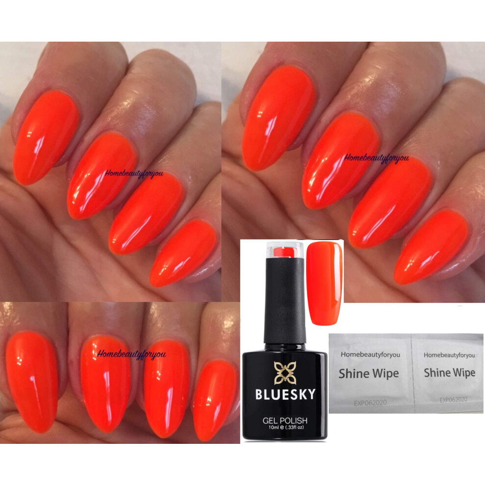 Bluesky Orange Bright Neon 05 Nail Gel Polish Uv Led Soak Off 10Ml
