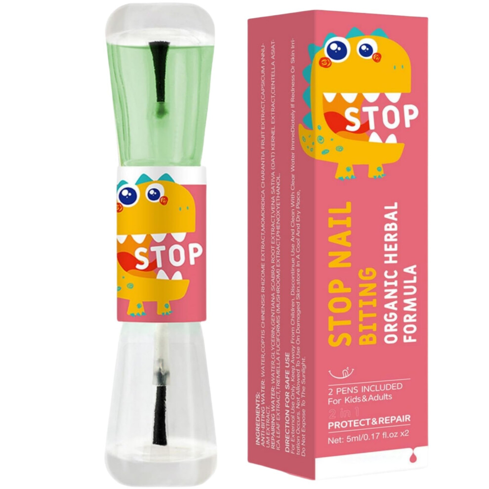 Lalulutek Stop Nail Biting With Nail Biter Water - Anti-Biting Polish And Clear Varnish - Suitable For Kids & Adults - Helps Discourage Thumb Sucking