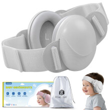 ECHOCUBE Baby Ear Defender, 25dB Noise Cancelling Headphones for Babies 0-48 Months, CE & ANSI Certified Adjustable Baby Ear Muffs for Sleep