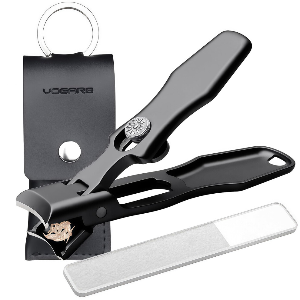 Vogarb Nail Clippers For Men Thick Nails For Seniors, Large Wide Jaw Opening Portable Ultra Sharp Fingernail And Toenail Clipper Cutters With Catcher