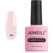AIMEILI Rubber Base Gel Nail Polish, Sheer Color, UV LED Soak Off, Elastic Rubber Base Coat Nail Strengthener, Long Lasting - 10ml, 41g
