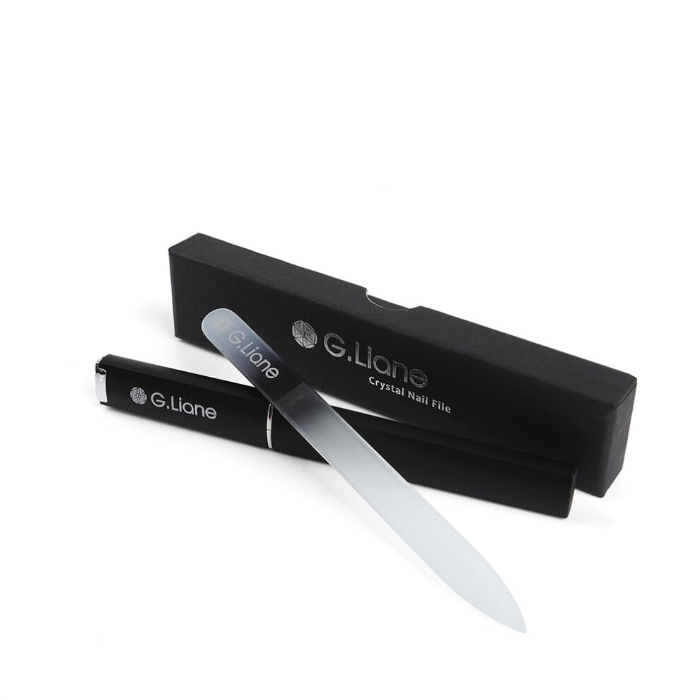 G.liane Crystal Glass Nail Files - Professional Double Sided Etched Glass Nail File With Case For Shaping The Natural Nails And Artificial Nails