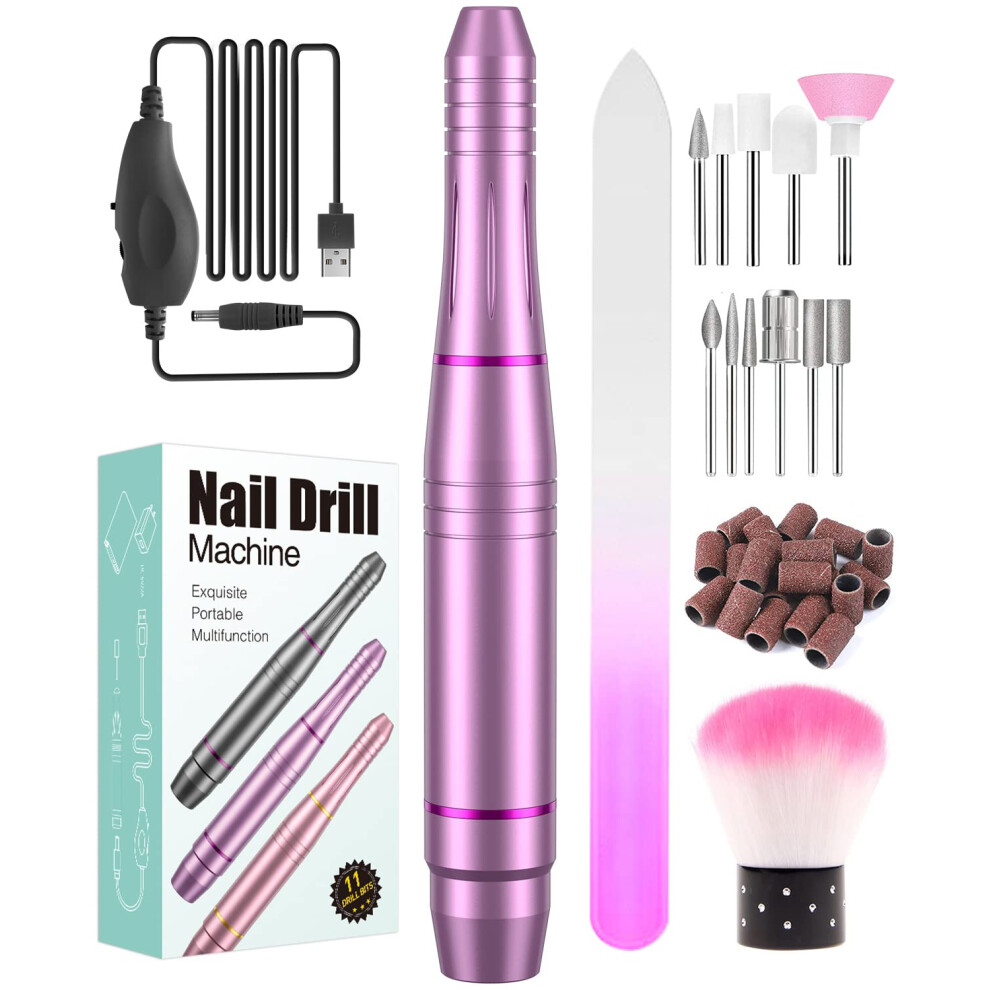 Nanssigy Electric Nail File, Nail Drill For Acrylic Nails Gel, Electric Nail Drill Professional 20000 Rpm, 11 Drill Bits