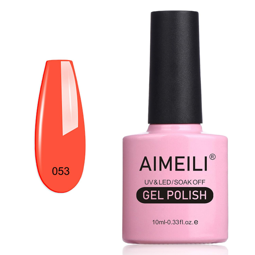 Aimeili Orange Gel Polish Soak Off Uv Led Nail Polish - Neon Zest (053) 10Ml