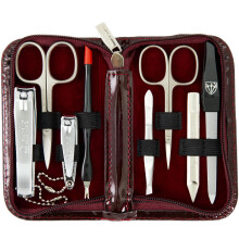 3 Swords Germany - 8-delige Manicure Pedicure Set voor Professionele Nagelverzorging met Kunstlederen Etui