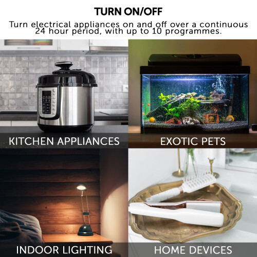 Defender Digital Timer Plug Socket - 24 Hour Programmable Timer Switch with LCD Display 2