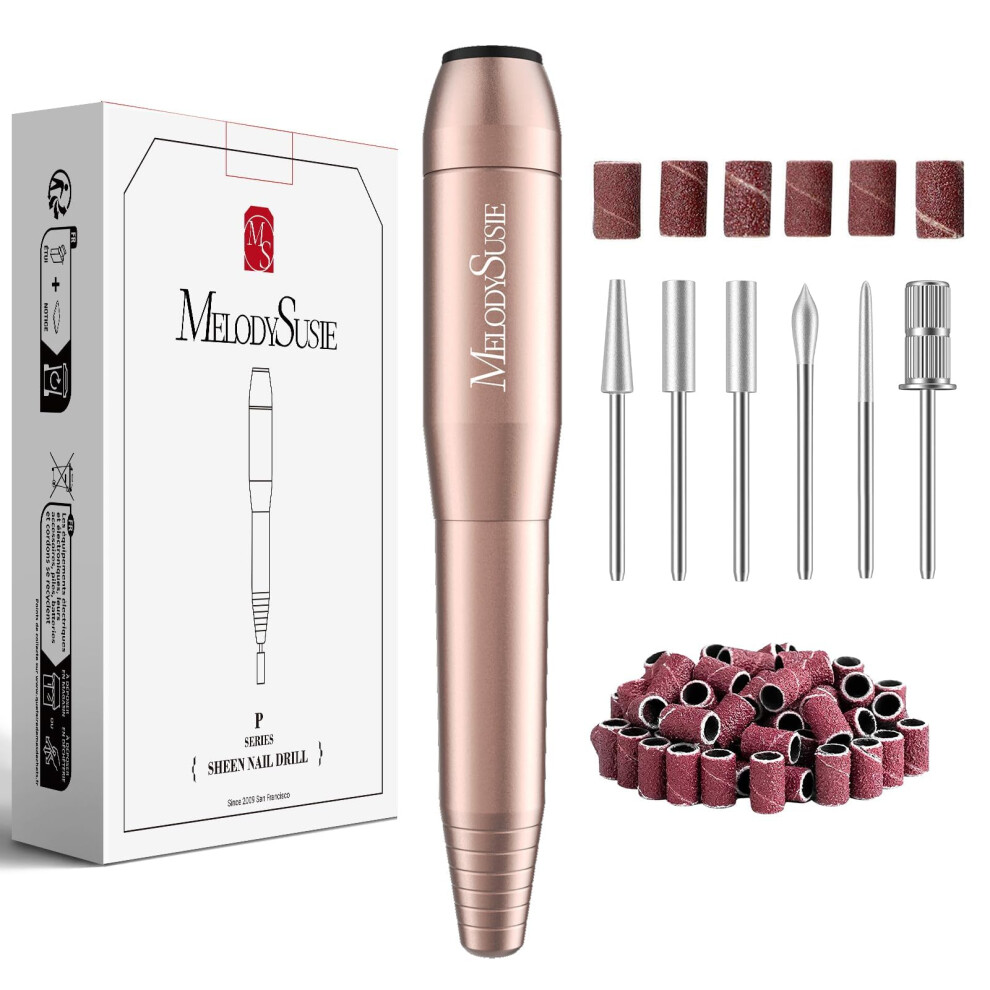 Melodysusie Pc120i Nail Drill 20000Rpm E File For Beginners, Compact Electric Nail Files Portable Nail Drill Machine Manicure Pedicure Set For