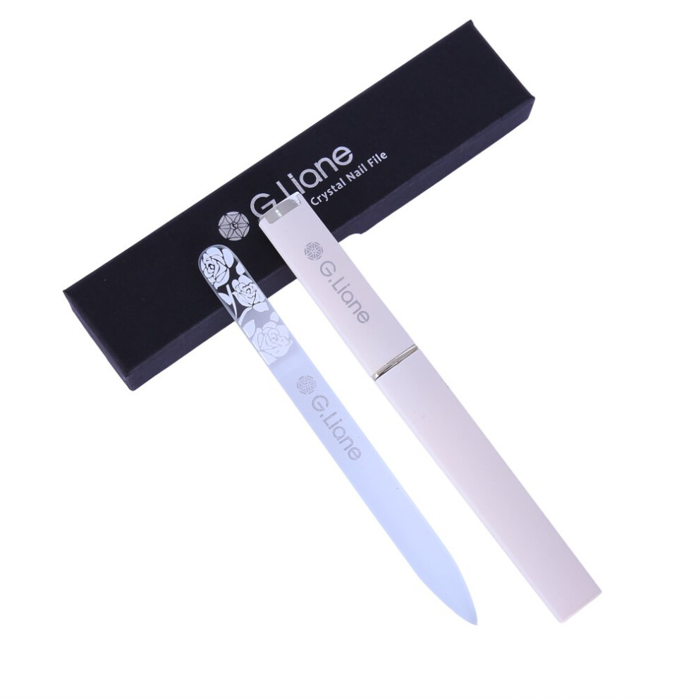 G.liane Premium Glass Nail File With Case Professional Crystal Fingernail Files Perfect Manicure Set For Women Men Kids Nail Care Gift Set