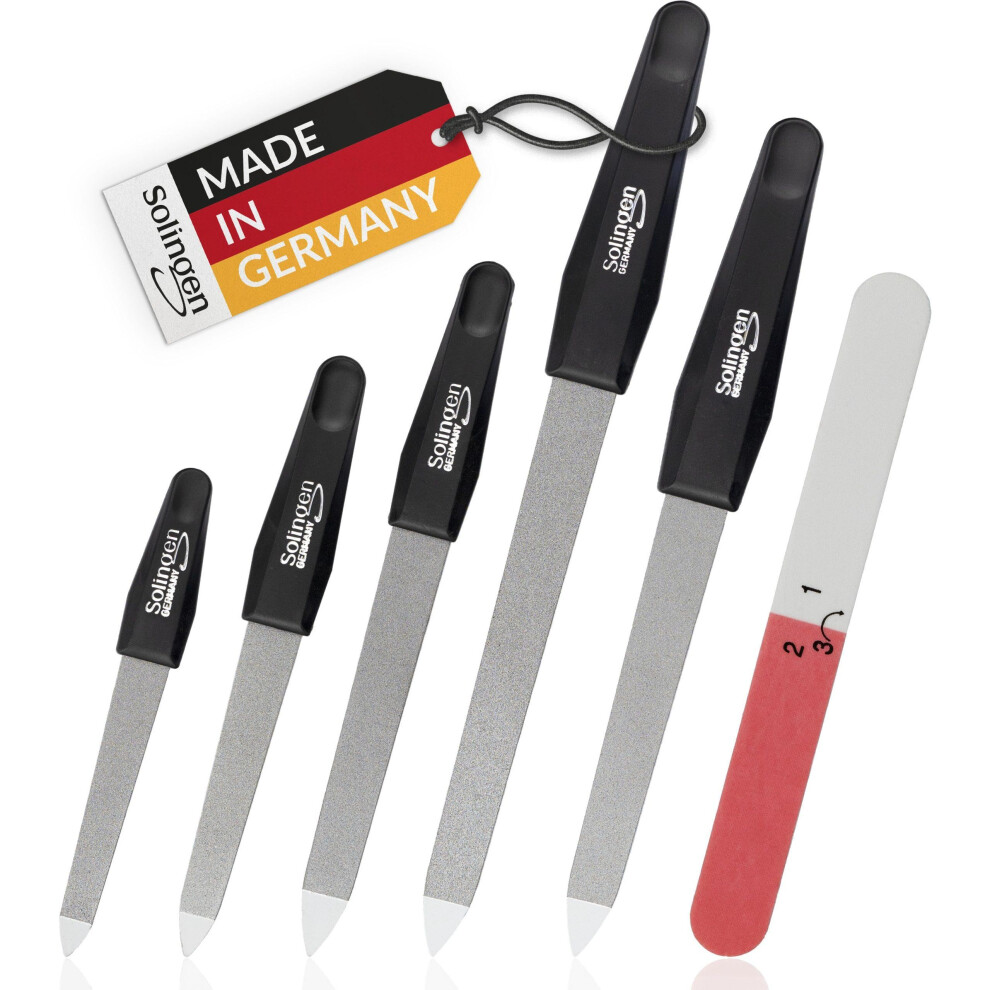 Marqus Nail File For Natural Nails - 6-Piece Set With 3-Way Buffer Sapphire Files - Care Kit With Coarse And Fine Sides - Ideal For Travel, As A Gift