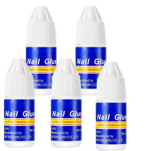 5 Pack Nail Glue Extra Strong Quick-Dry Adhesive for False Nails, Tips & Rhinestones