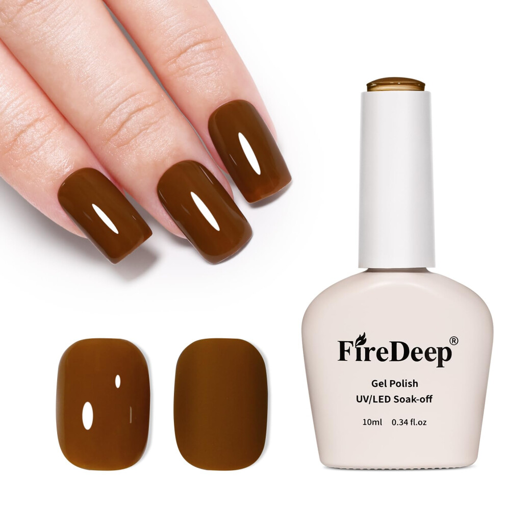 Firedeep 10Ml Hema Free Brown Gel Nail Polish Coffee Brown Color Gel Polish Soak Off Uv Led Cured Manicure Art Diy And Salon For Women And Girls
