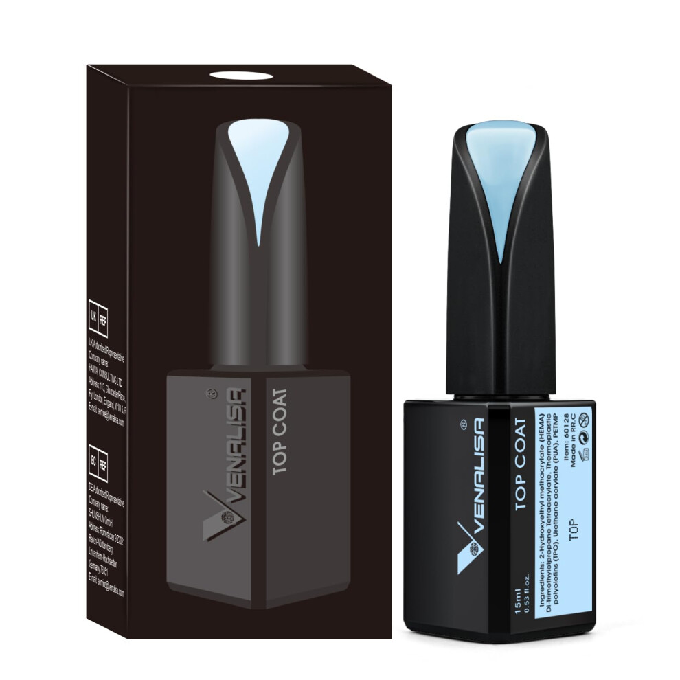 V Venalisa Venalisa Gel Nail Polish 15Ml No Wipe Top Coat Scratch Resistant High Gloss Soak Off Nail Long Lasting Strong Gel Tempered Top Coat Nail Art Diy Home