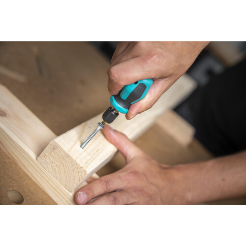 wolfcraft wolfcraft Hand Screwdriver with Bit Socket, Short I 1239000 I for Tight Work Spaces 1