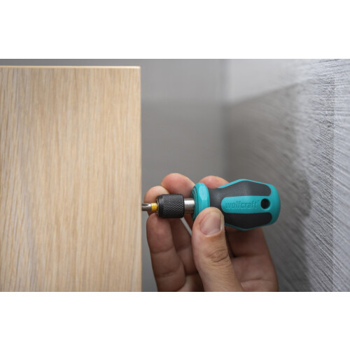 wolfcraft wolfcraft Hand Screwdriver with Bit Socket, Short I 1239000 I for Tight Work Spaces 2