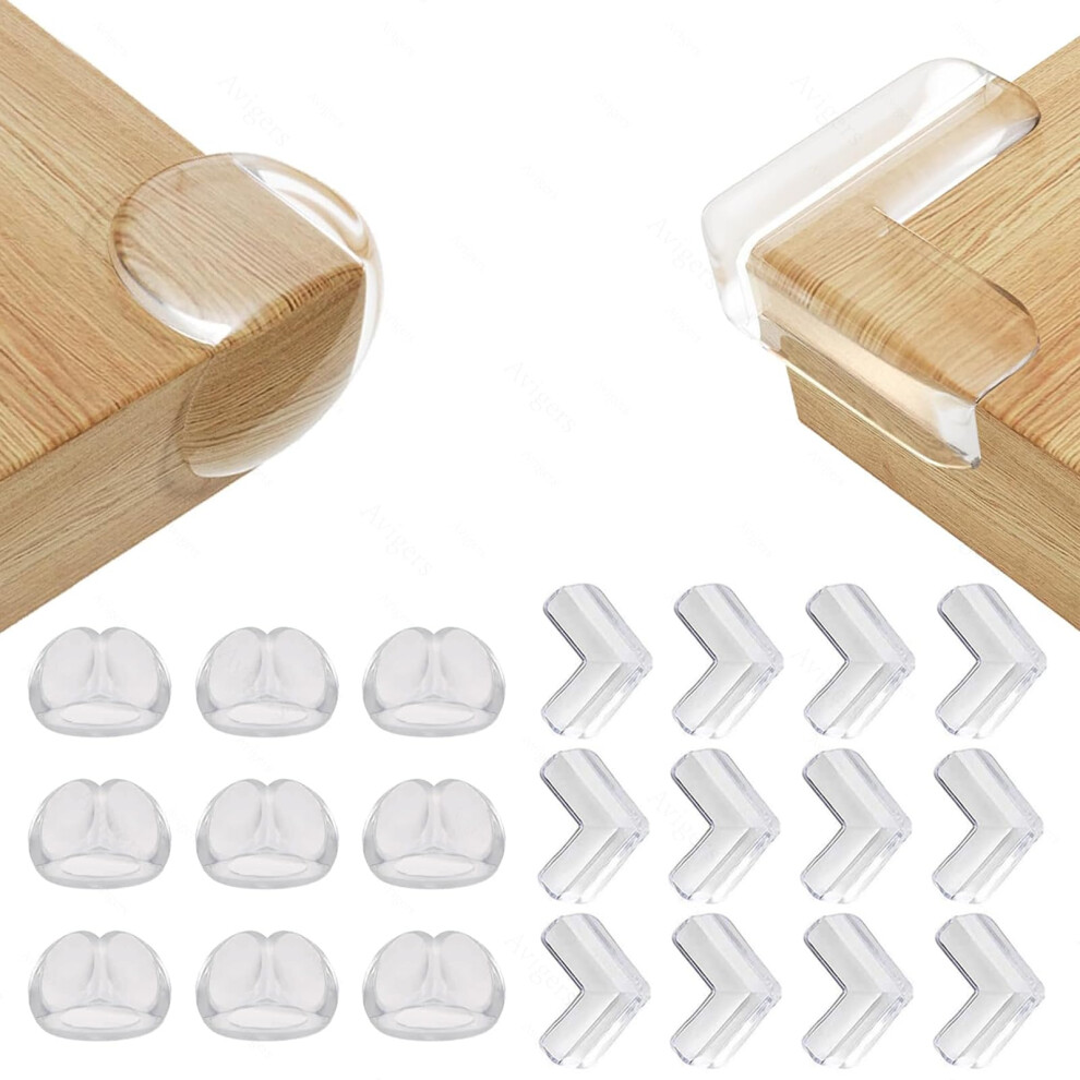 Avigers 21 Pcs Corner Protectors For Kids, Table Corner Protectors For Baby Proofing With Strong Adhesion, Table Corner Guard, Edge Safety Bumpers Cl