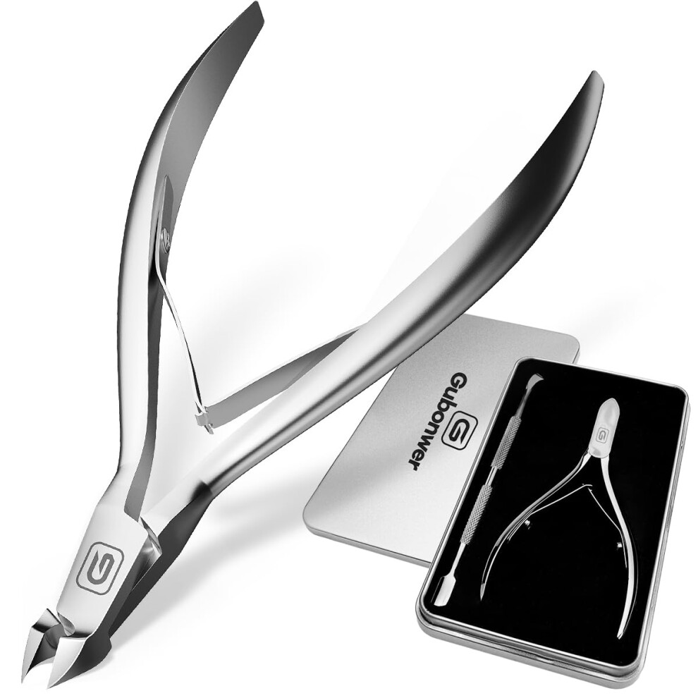Gubonwer Cuticle Trimmer 3/4 Jaw Extremely Sharp Cuticle Nippers Scissors Stainless Steel Clippers Cutter Cuticle Clippers, Cuticle Pusher