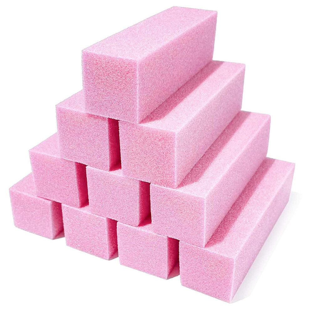 Fuyamp 10 Pcs Nail Buffer Block, Professional 120 Grit Nail Sanding Blocks For Natural Acrylic Nails