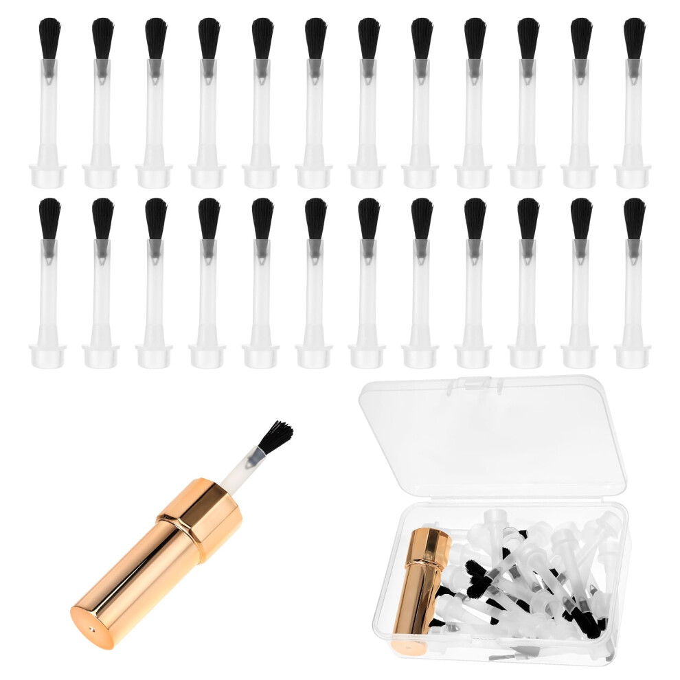 Molain White Replacement Nail Polish Brush Kit Disposable Nail Art Brush Set With Handle Dip Powder Liquid Replacement Brushes Soft Bristles Nail Brushes