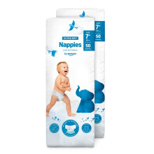 By Amazon - 100 Ultra Dry Nappies - Size 7+ (18kg+) (Previously a Mama Bear brand, same product)