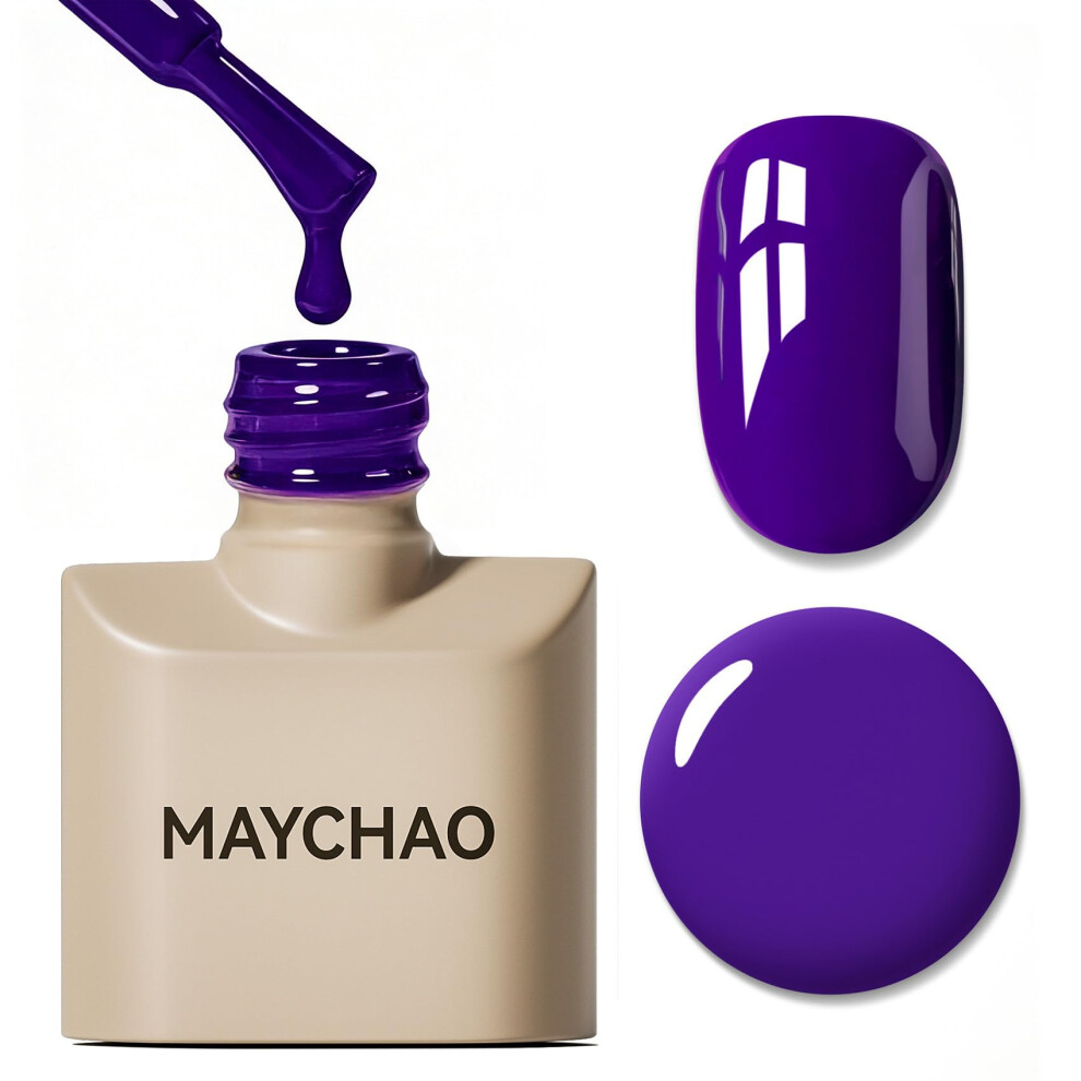 Maychao Purple Gel Nail Polish, 15Ml Neon Gel Polish, Soak Off Uv Led Nail Varnish Nail Art Starter Manicure Salon Diy At Home, 0.5 Oz